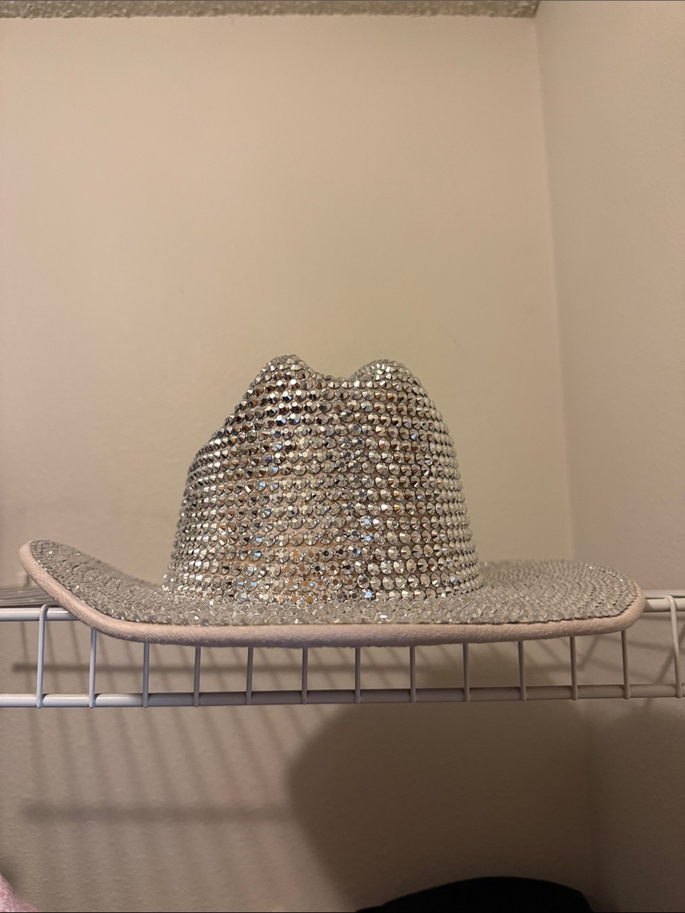 Crystal-Embellished Women's Cowboy Hat - Silver